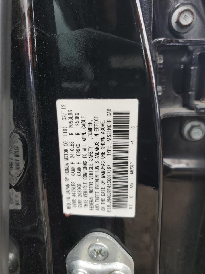 2012 Acura Tsx VIN: JH4CU2F45CC017367 Lot: 89507335