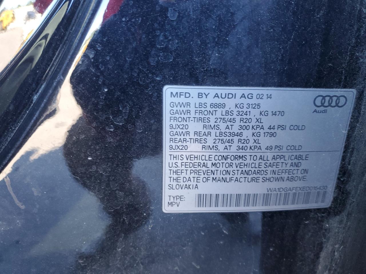 2014 Audi Q7 Prestige VIN: WA1DGAFEXED015430 Lot: 82353425