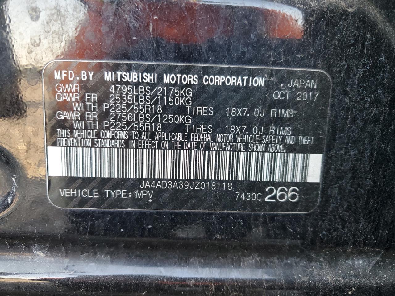 2018 Mitsubishi Outlander Se VIN: JA4AD3A39JZ018118 Lot: 82569625