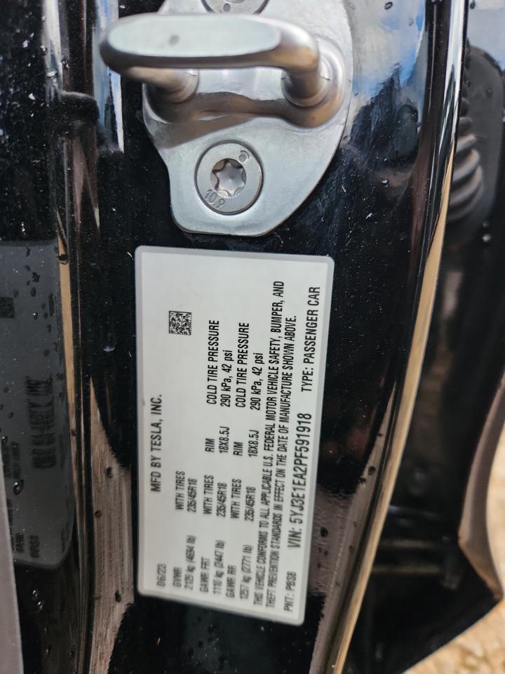 2023 Tesla Model 3 VIN: 5YJ3E1EA2PF591918 Lot: 85390355