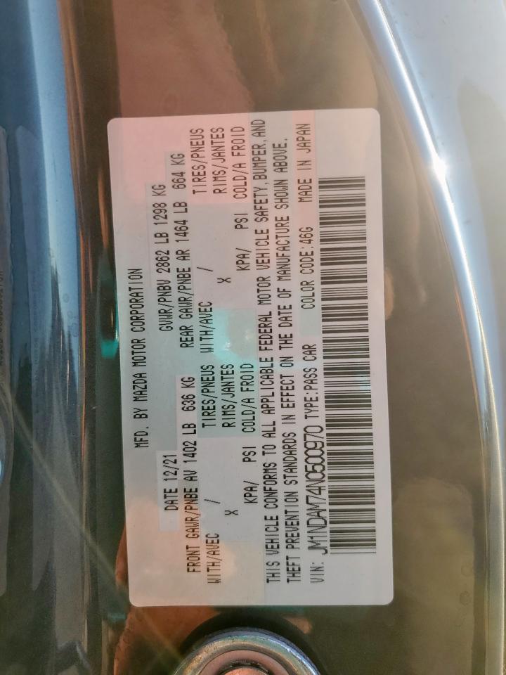 2022 Mazda Mx-5 Miata Grand Touring VIN: JM1NDAM74N0500970 Lot: 85558655