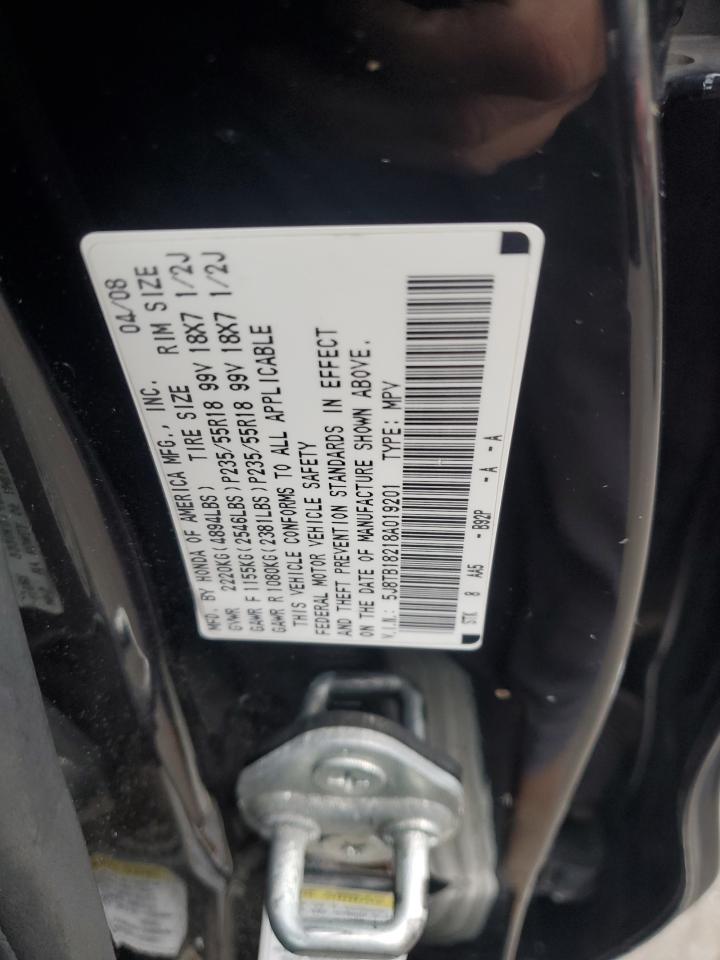 2008 Acura Rdx VIN: 5J8TB18218A019201 Lot: 90887885