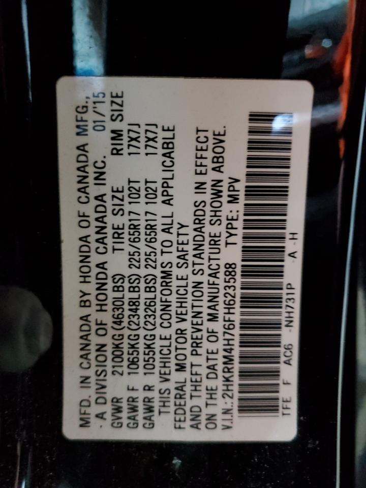 2015 Honda Cr-V Exl VIN: 2HKRM4H76FH623588 Lot: 90487745