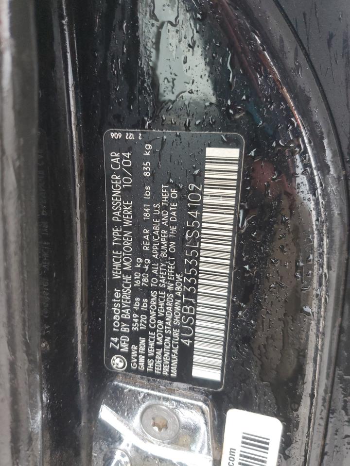 2005 BMW Z4 2.5 VIN: 4USBT33535LS54102 Lot: 85527175
