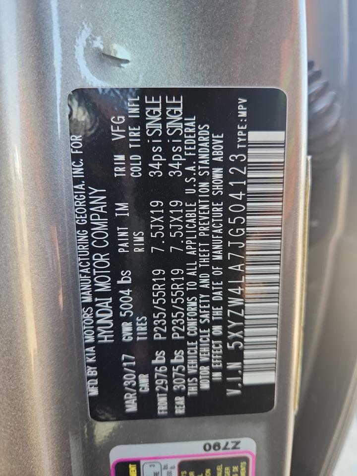 2018 Hyundai Santa Fe Sport VIN: 5XYZW4LA7JG504123 Lot: 84748835