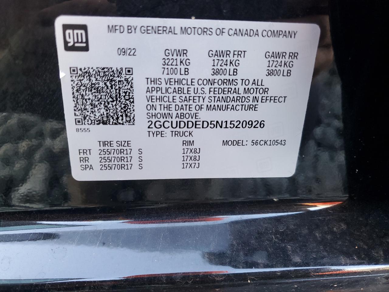 2022 Chevrolet Silverado K1500 Lt VIN: 2GCUDDED5N1520926 Lot: 81799685