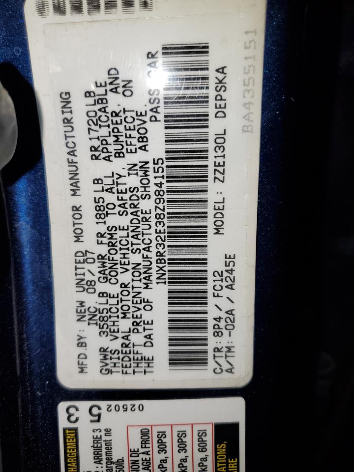 2008 Toyota Corolla Ce VIN: 1NXBR32E38Z984155 Lot: 86723755