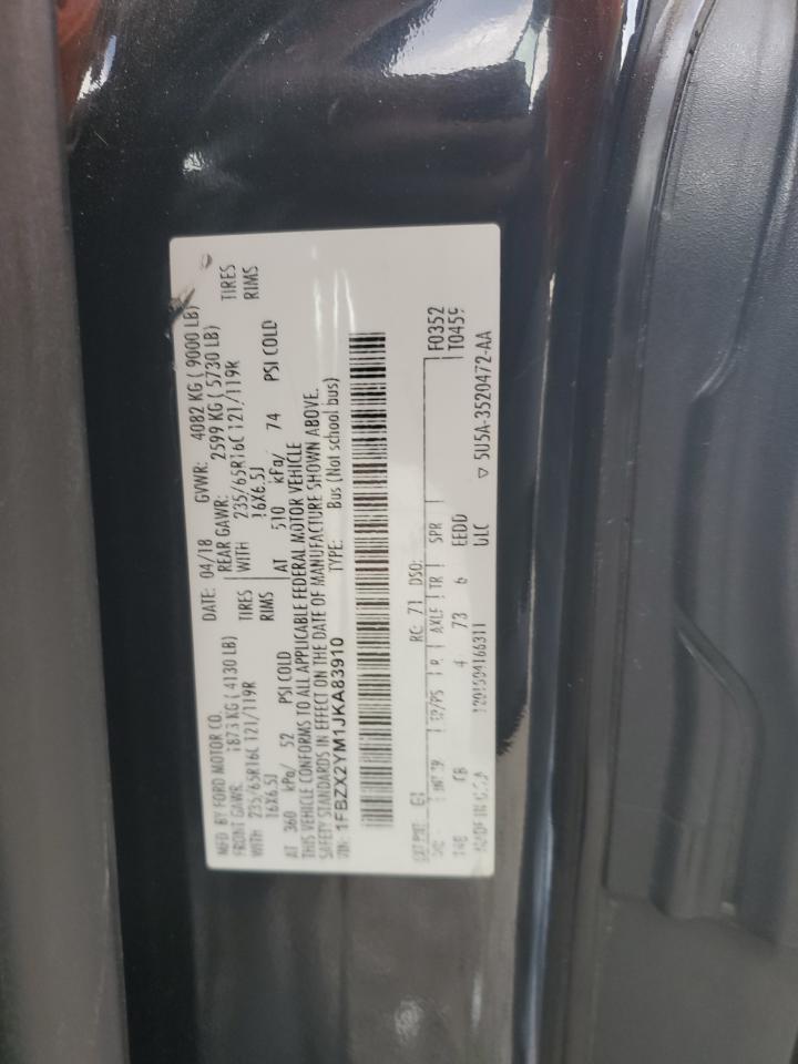2018 Ford Transit T-350 VIN: 1FBZX2YM1JKA83910 Lot: 86174955
