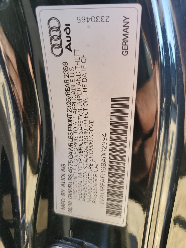 2011 Audi A5 Premium Plus VIN: WAURFAFR6BA002394 Lot: 82724625