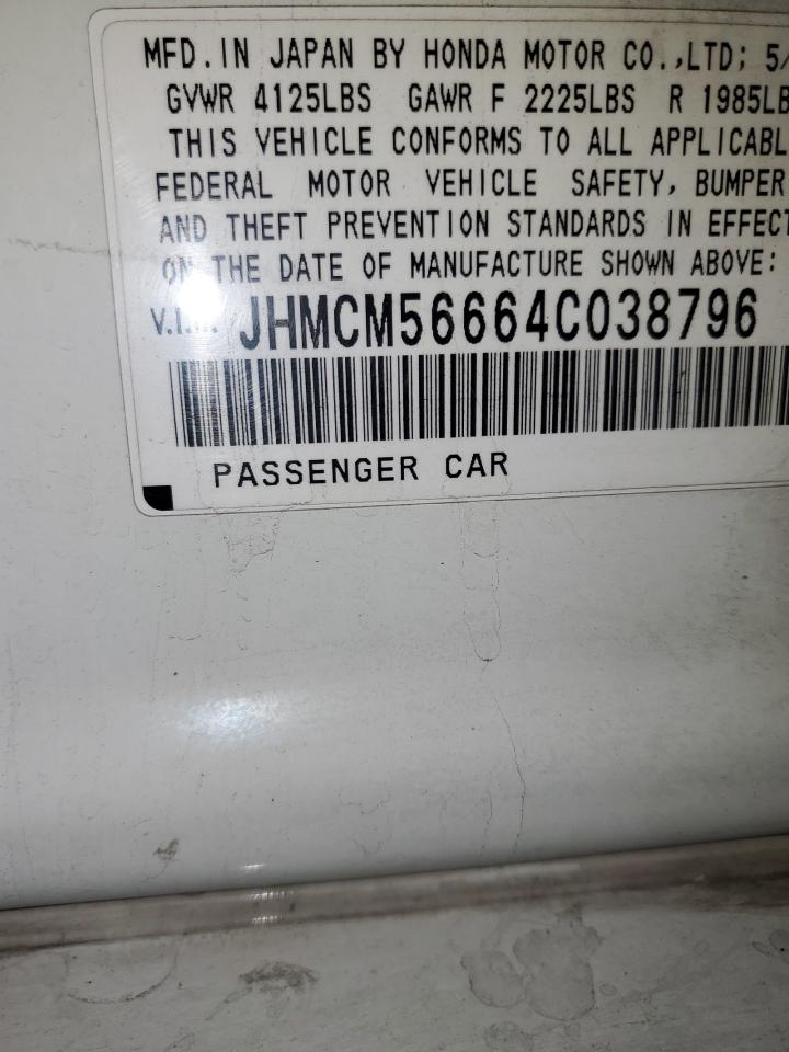 2004 Honda Accord Ex VIN: JHMCM56664C038796 Lot: 86752185