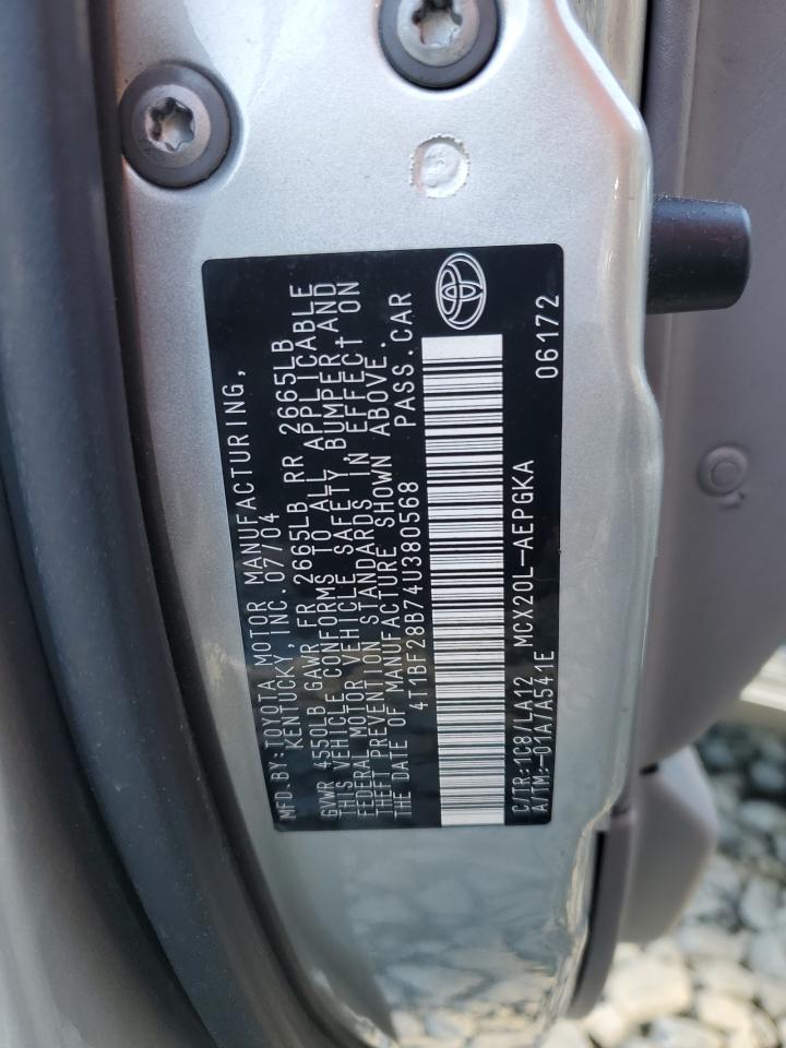 2004 Toyota Avalon Xl VIN: 4T1BF28B74U380568 Lot: 82346755