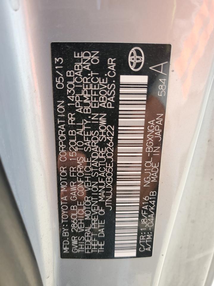 2014 Toyota Scion Iq VIN: JTNJJXB05EJ026422 Lot: 82738525