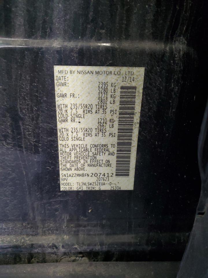 2015 Nissan Murano S VIN: 5N1AZ2MH8FN207412 Lot: 84761575