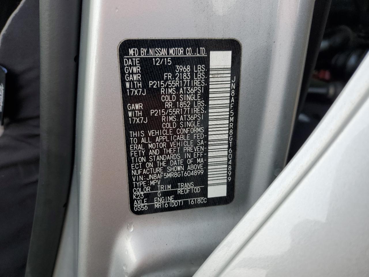 2016 Nissan Juke S VIN: JN8AF5MR8GT604899 Lot: 82662835