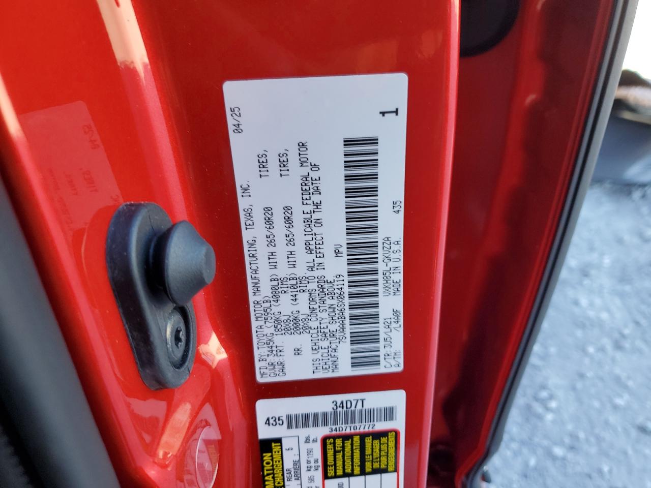 2025 Toyota Sequoia Sr5 VIN: 7SVAAABA6SX064119 Lot: 82445085