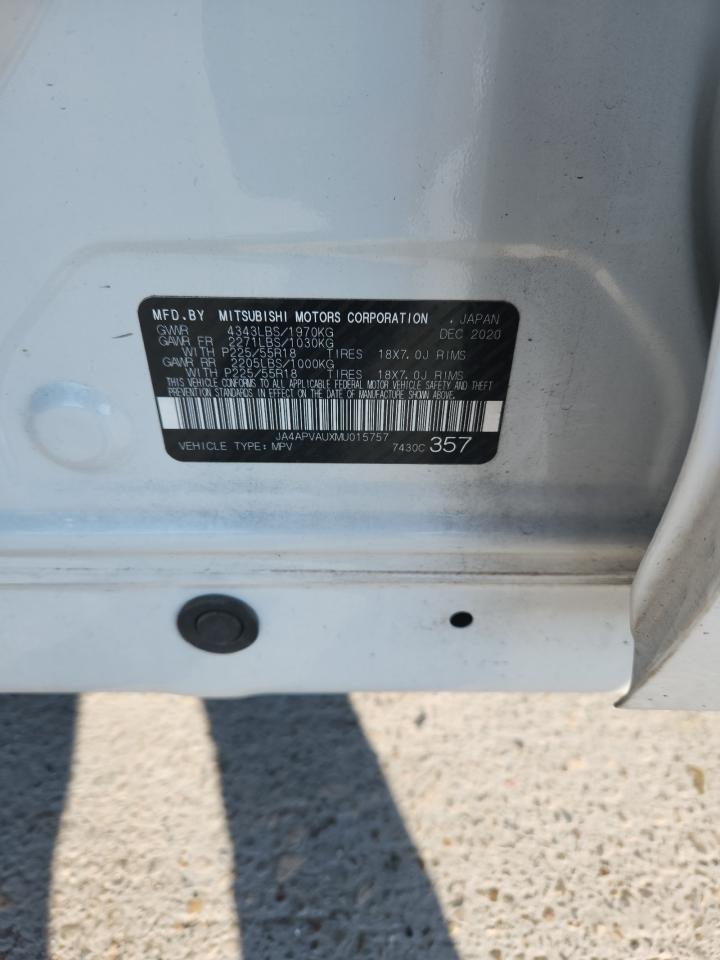 2021 Mitsubishi Outlander Sport Se VIN: JA4APVAUXMU015757 Lot: 85944485