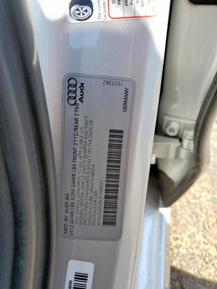 2012 Audi A6 Prestige VIN: WAUJGAFC8CN156427 Lot: 86142715