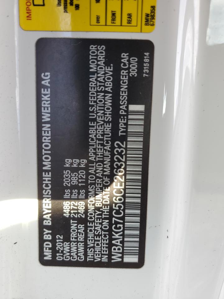 2012 BMW 335 I VIN: WBAKG7C56CE263232 Lot: 80911855