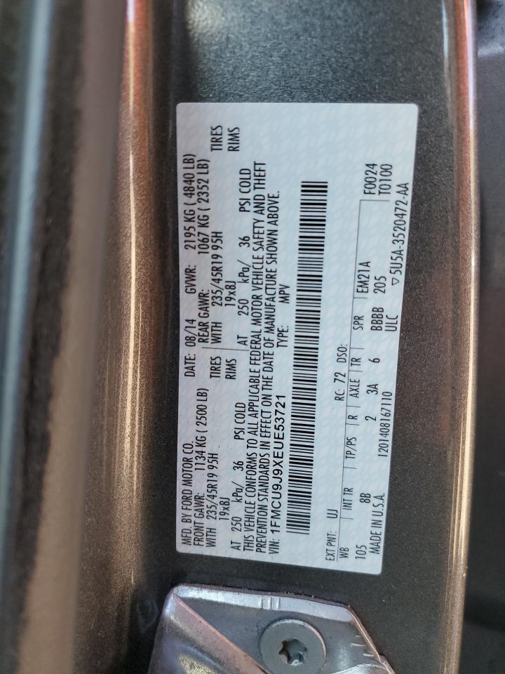 2014 Ford Escape Titanium VIN: 1FMCU9J9XEUE53721 Lot: 85355995