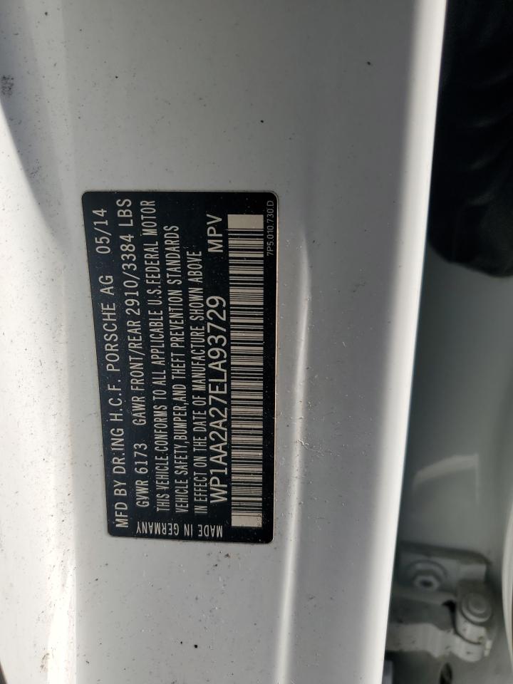 2014 Porsche Cayenne VIN: WP1AA2A27ELA93729 Lot: 84460435