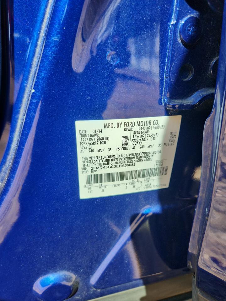 2014 Ford Edge Se Fwd VIN: 2FMDK3GC3EBA36652 Lot: 81996345