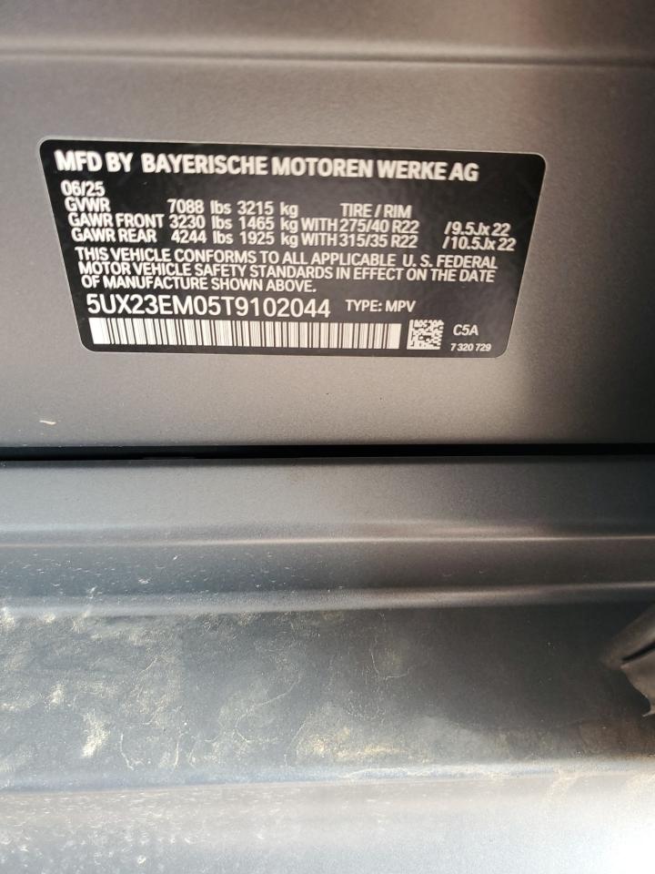 2026 BMW X7 xDrive40I VIN: 5UX23EM05T9102044 Lot: 86152635