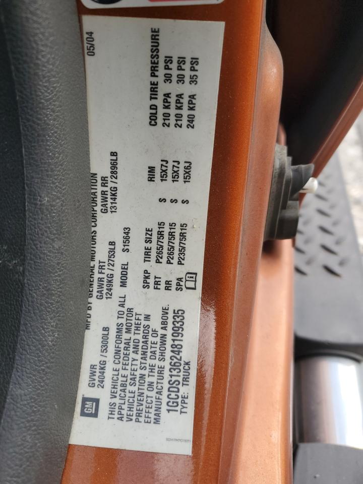 2004 Chevrolet Colorado VIN: 1GCDS136248199335 Lot: 86139855