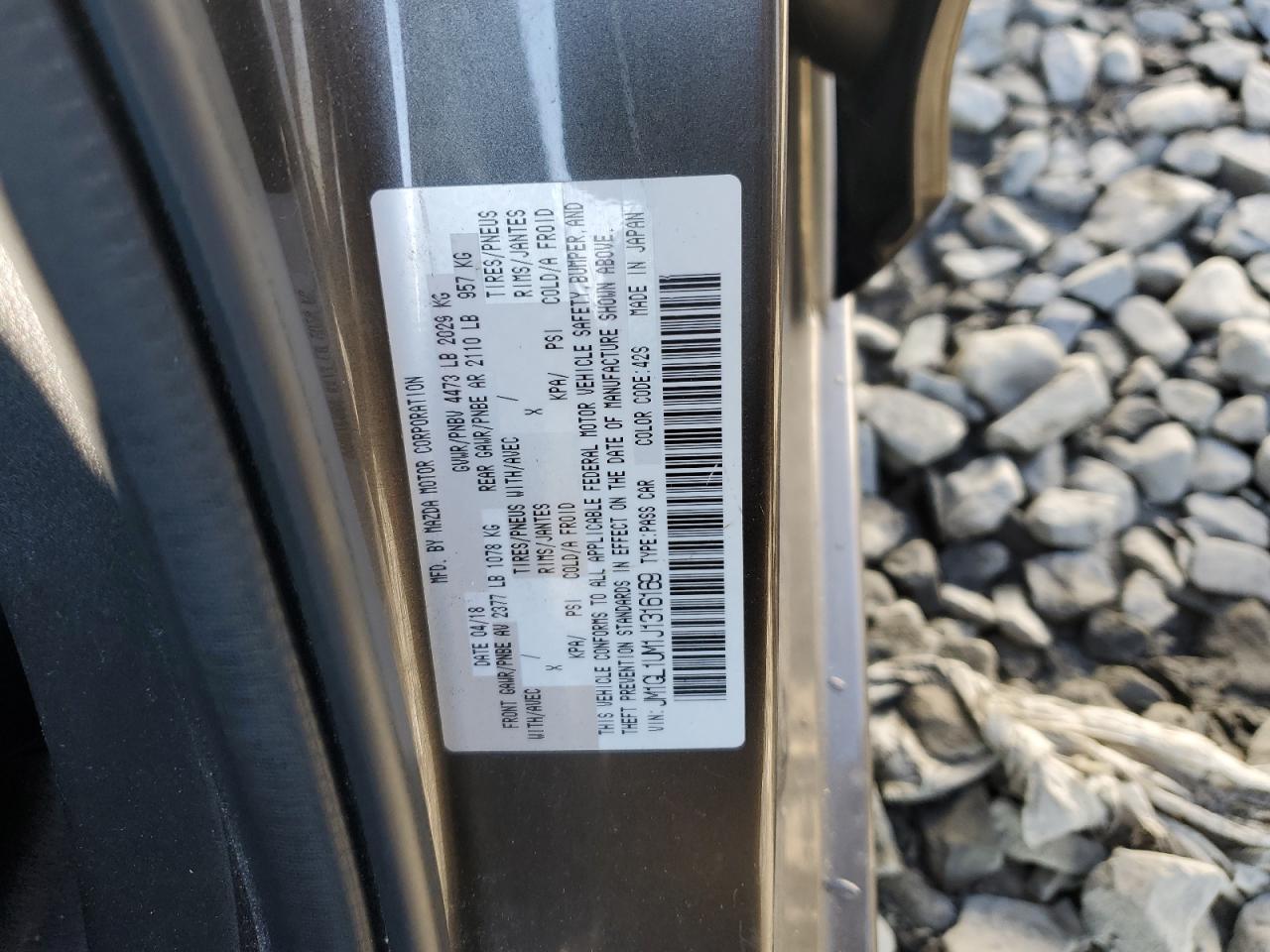 2018 Mazda 6 Sport VIN: JM1GL1UM1J1316169 Lot: 89695245