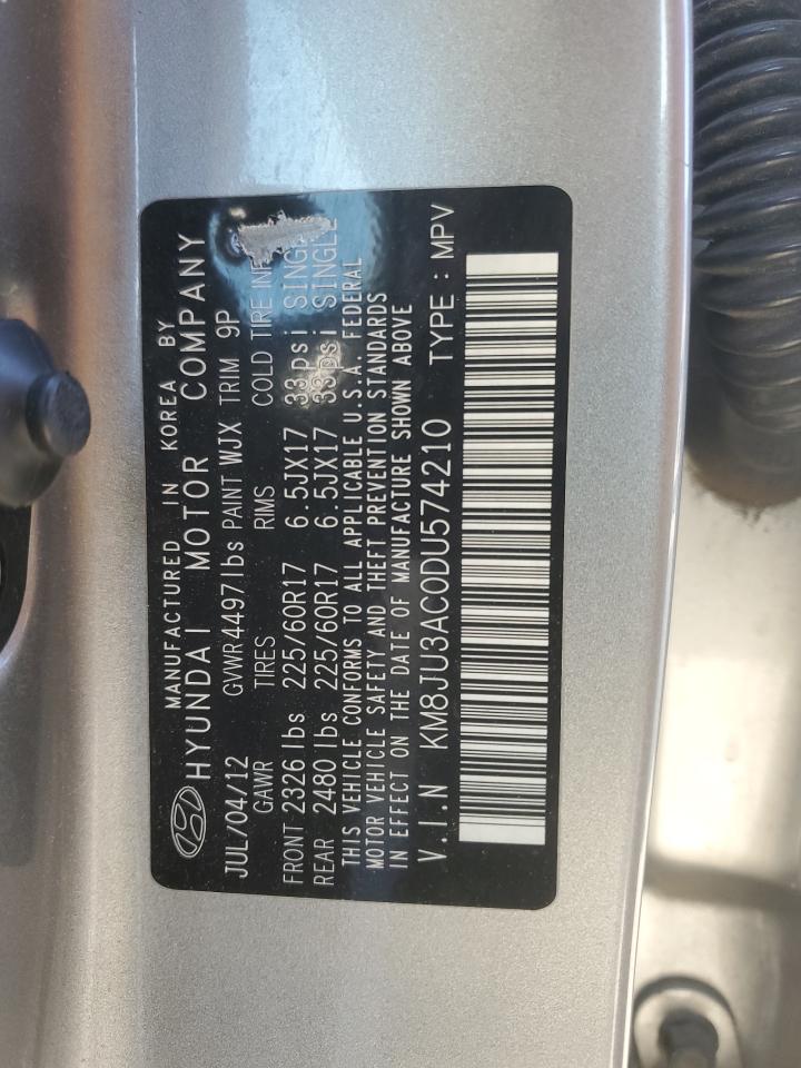 2013 Hyundai Tucson Gls VIN: KM8JU3AC0DU574210 Lot: 87093015