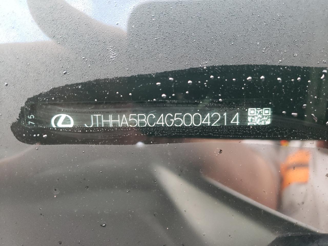 2016 Lexus Rc 200T VIN: JTHHA5BC4G5004214 Lot: 86438475