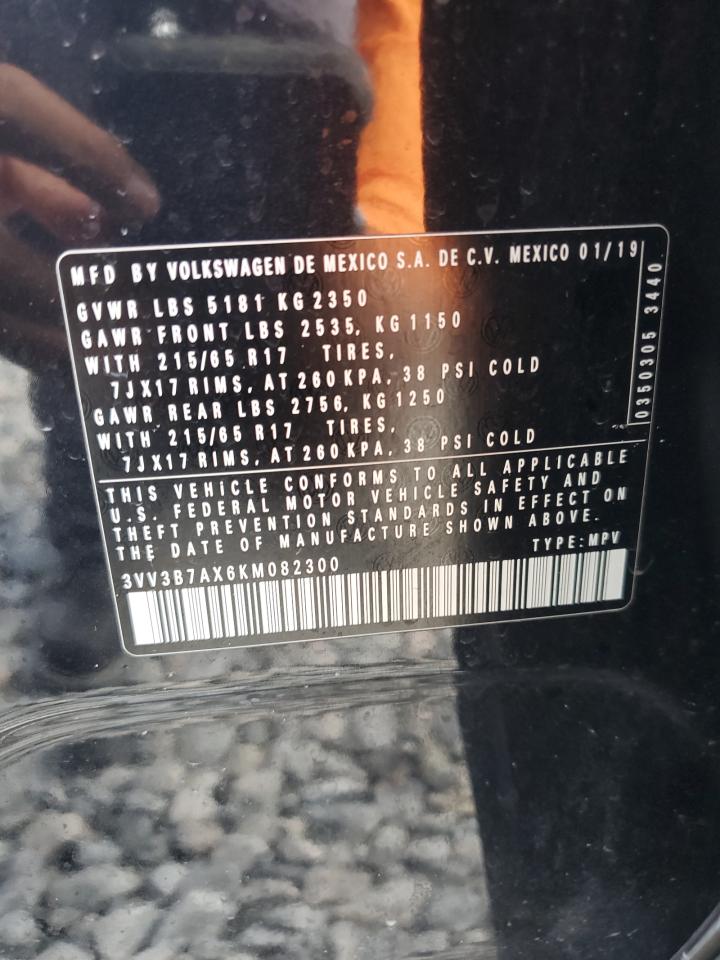2019 Volkswagen Tiguan Se VIN: 3VV3B7AX6KM082300 Lot: 80902115