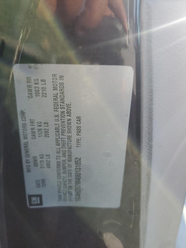 2009 Buick Lucerne Cxl VIN: 1G4HD57M49U131852 Lot: 82368415