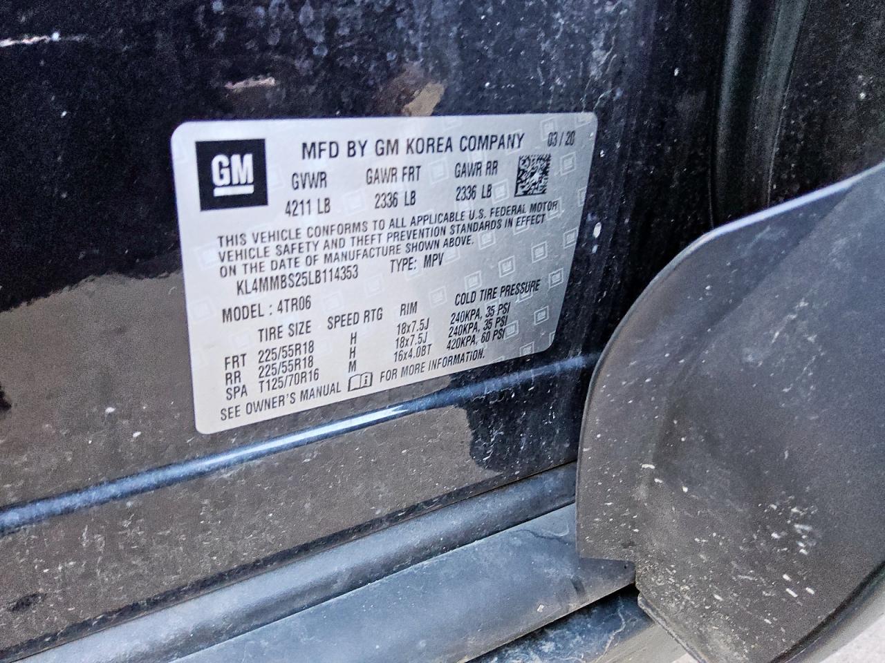 2020 Buick Encore Gx Preferred VIN: KL4MMBS25LB114353 Lot: 85342795