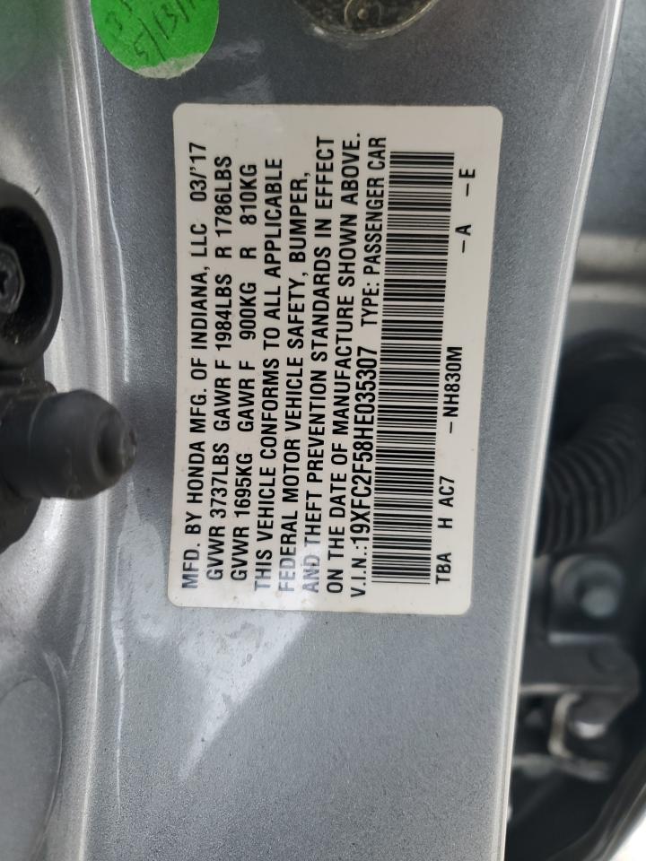 2017 Honda Civic Lx VIN: 19XFC2F58HE035307 Lot: 86168075