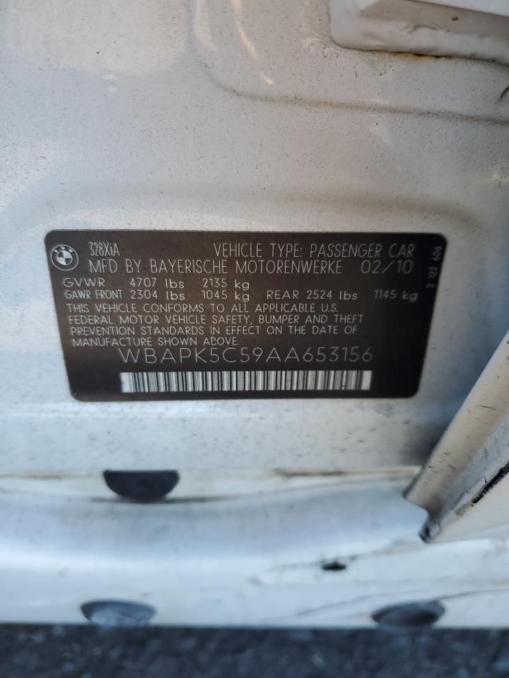 2010 BMW 328 Xi Sulev VIN: WBAPK5C59AA653156 Lot: 82505065