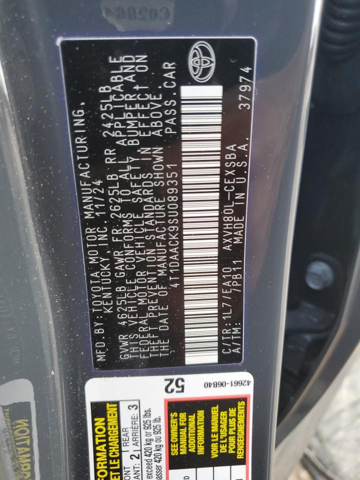 2025 Toyota Camry Xse VIN: 4T1DAACK9SU089351 Lot: 84870175