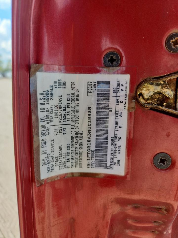 1992 Ford Ranger VIN: 1FTCR10A3NUC18838 Lot: 84065645