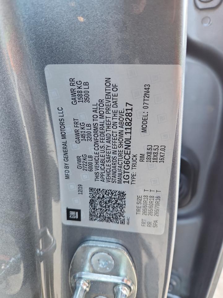 2020 GMC Canyon Sle VIN: 1GTG6CEN0L1182817 Lot: 82201345