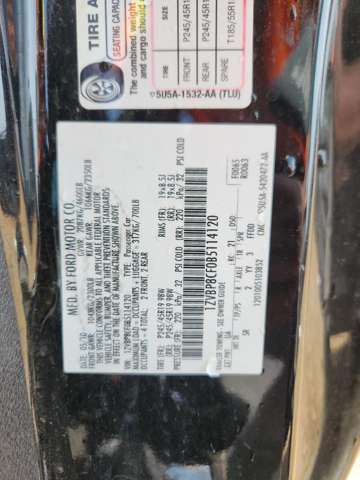 2011 Ford Mustang Gt VIN: 1ZVBP8CF0B5114120 Lot: 89668915