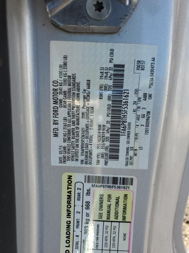 2015 Ford Mustang VIN: 1FA6P8TH5F5361621 Lot: 82766925