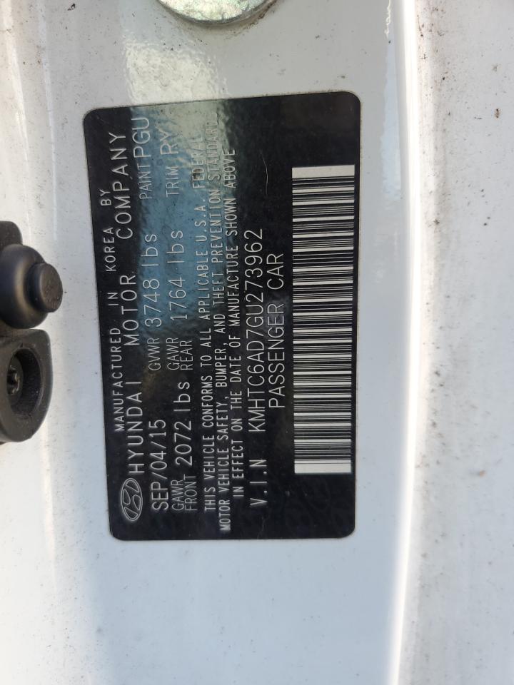 2016 Hyundai Veloster VIN: KMHTC6AD7GU273962 Lot: 84744255