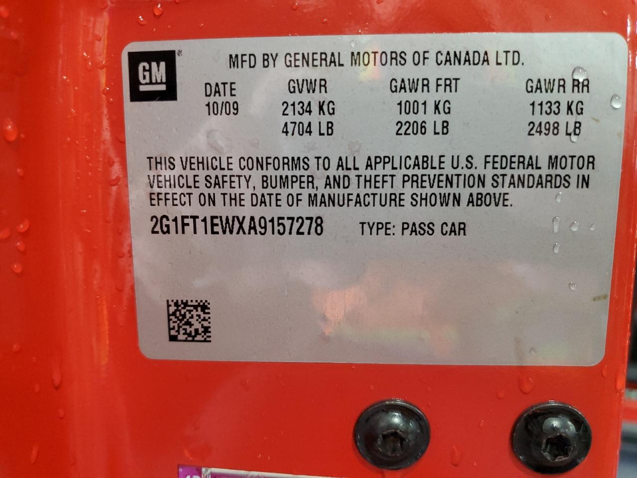 2010 Chevrolet Camaro Ss VIN: 2G1FT1EWXA9157278 Lot: 86107845