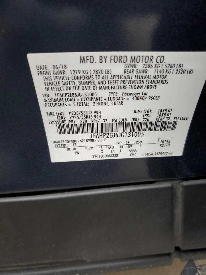 2018 Ford Taurus Sel VIN: 1FAHP2E86JG131005 Lot: 90313375