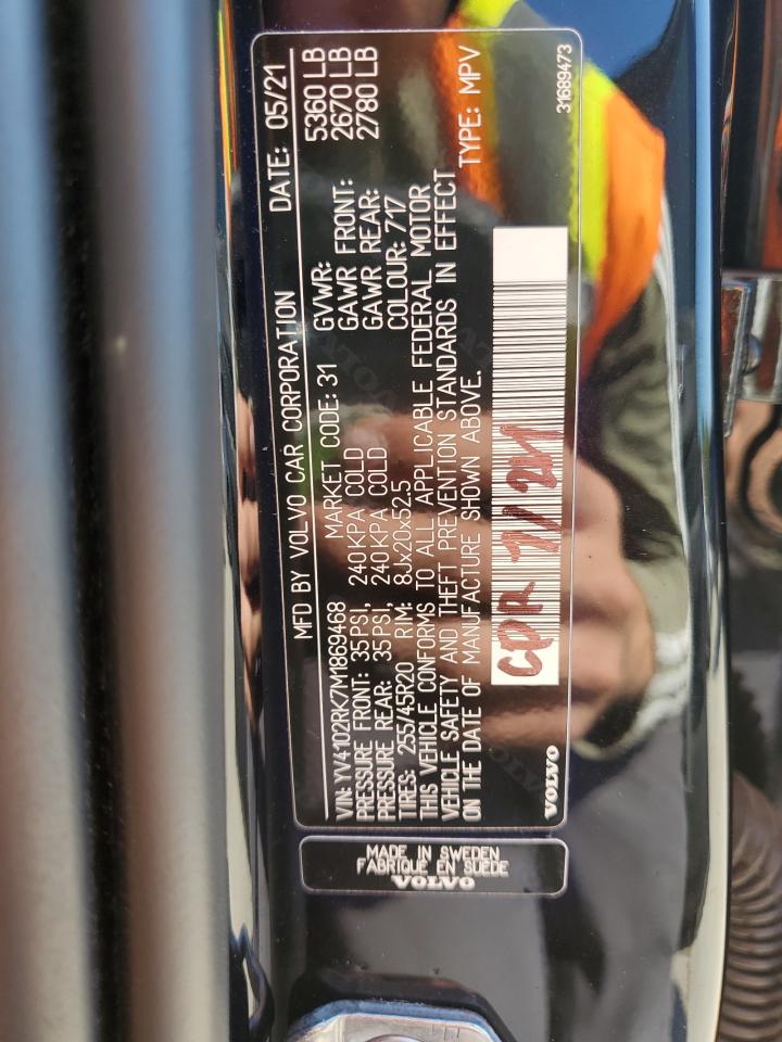 2021 Volvo Xc60 T5 Momentum VIN: YV4102RK7M1869468 Lot: 82345965