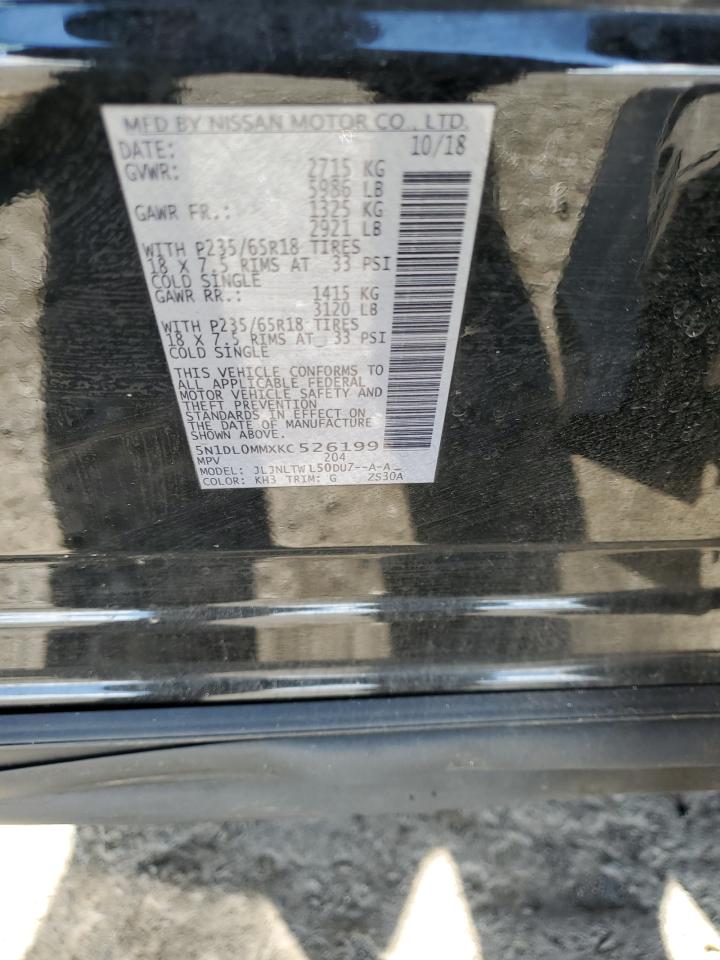 2019 Infiniti Qx60 Luxe VIN: 5N1DL0MMXKC526199 Lot: 82739485