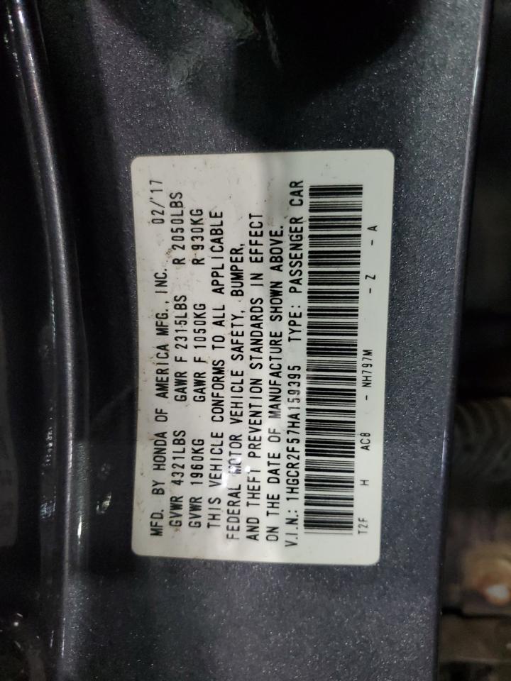 2017 Honda Accord Sport VIN: 1HGCR2F57HA159395 Lot: 84919875
