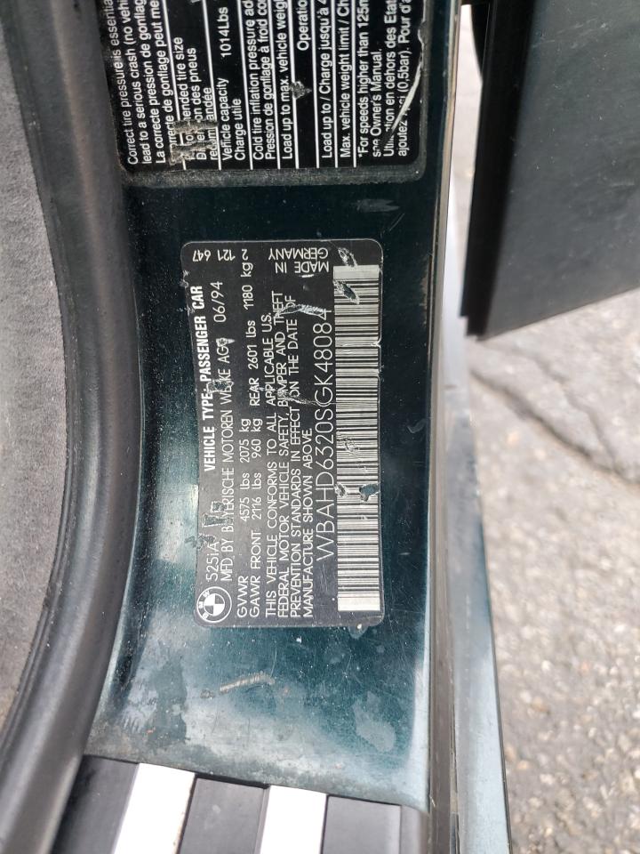 1995 BMW 525 I Automatic VIN: WBAHD6320SGK48084 Lot: 85921265