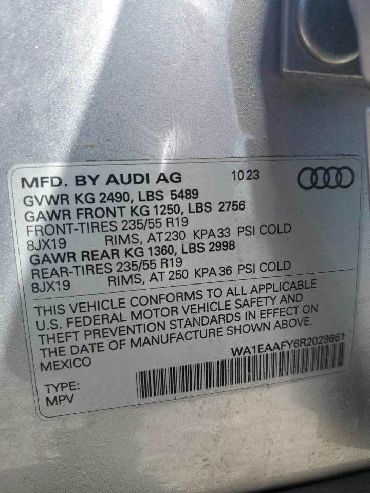 2024 Audi Q5 Premium Plus 45 VIN: WA1EAAFY6R2029861 Lot: 86262205