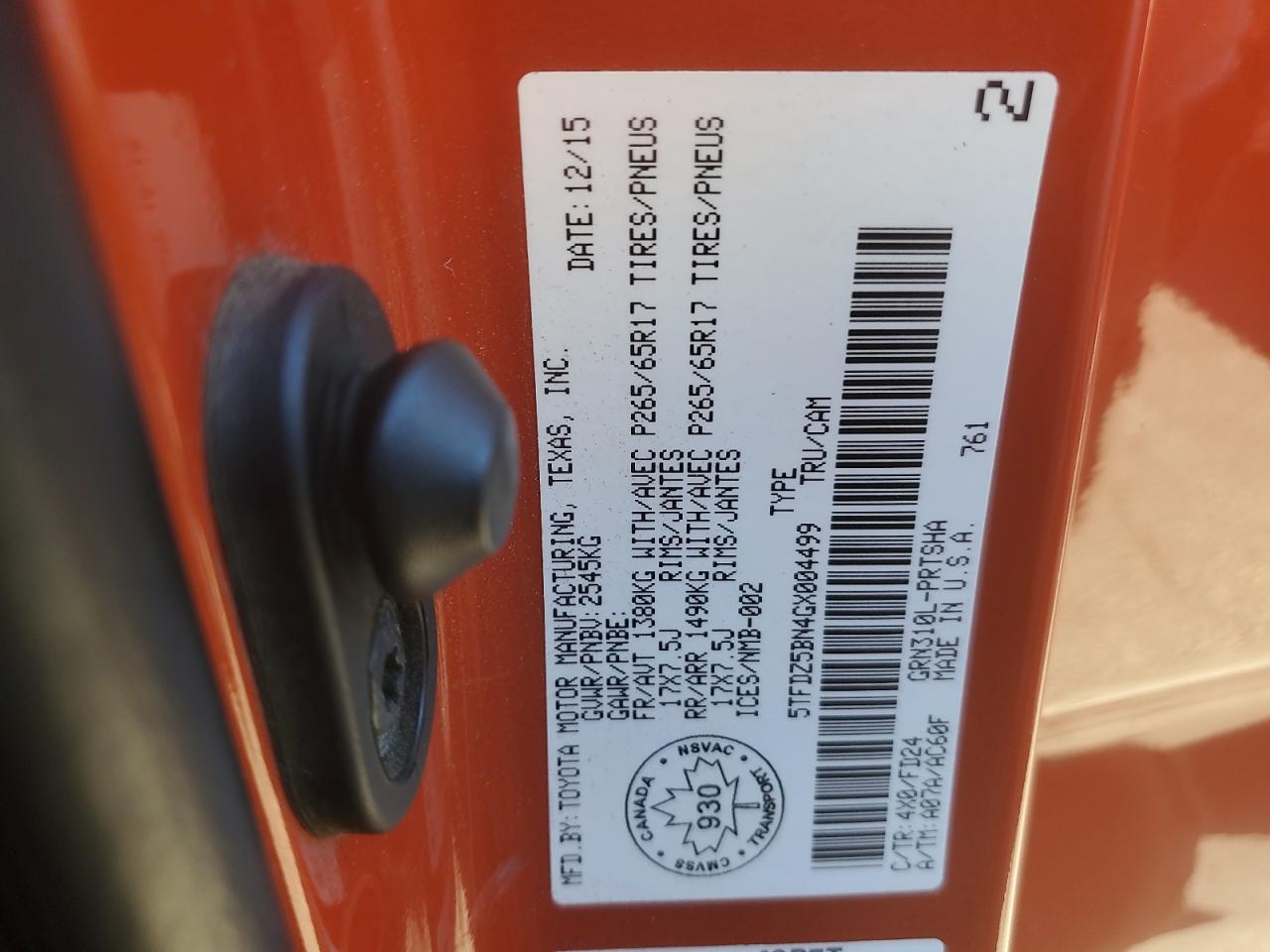 2016 Toyota Tacoma Double Cab VIN: 5TFDZ5BN4GX004499 Lot: 86278765