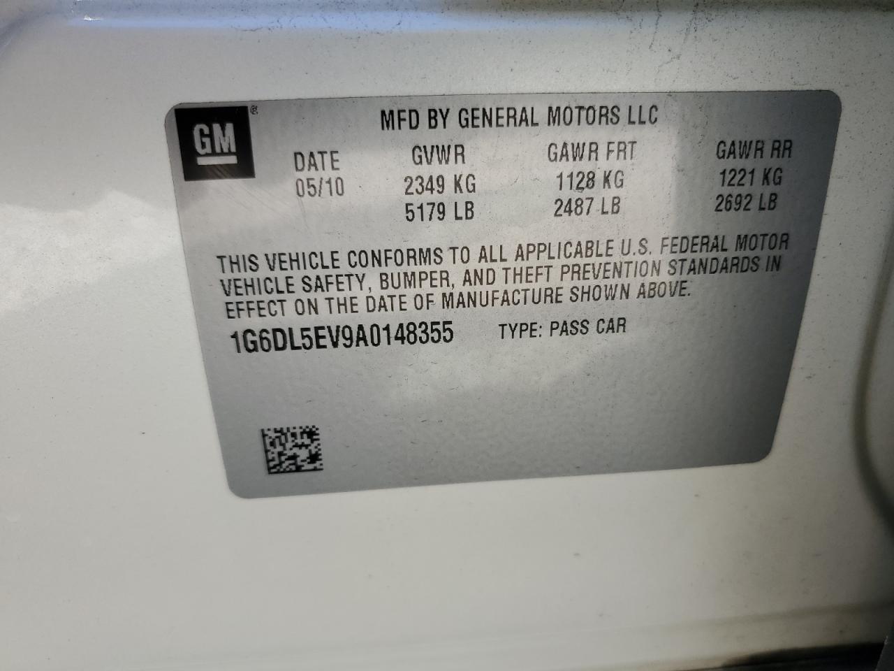 2010 Cadillac Cts Performance Collection VIN: 1G6DL5EV9A0148355 Lot: 82256655